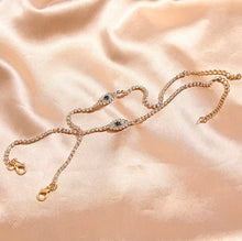 Load image into Gallery viewer, Crystal Eye Anklet Double Set
