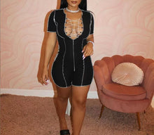 Load image into Gallery viewer, Lace Me Up Romper
