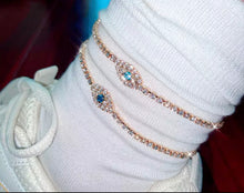 Load image into Gallery viewer, Crystal Eye Anklet Double Set
