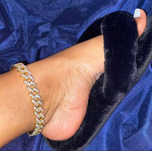 Crystal Cuban Anklet